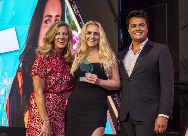 Liz Loonam from Beatson Clark receiving her Women in Packaging Award
